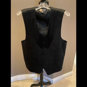 3/$10 Hardy Amies 5 button Suede Polyester Vest